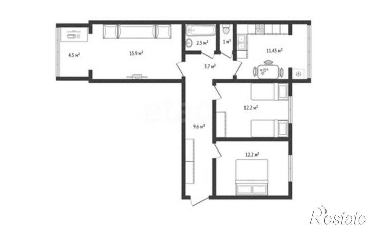 3-комн квартира улица Ленина, 98А,  д. 98А