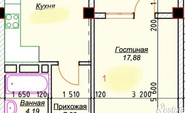 1-комн квартира улица Магомедали Магомеджановa, 2/5,  д. 2/5