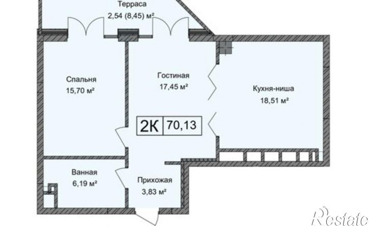2-комн квартира в новом доме улица Алферова, 2/6,  д. 2/6