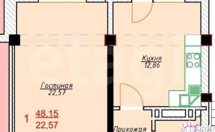 1-комн квартира Молодёжная улица, 8,  д. 8