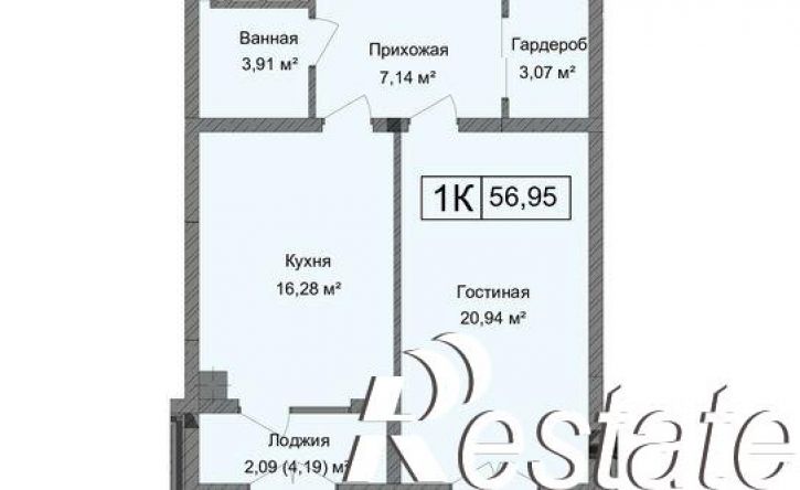 1-комн квартира в новом доме улица Алферова, 2/6,  д. 2/6
